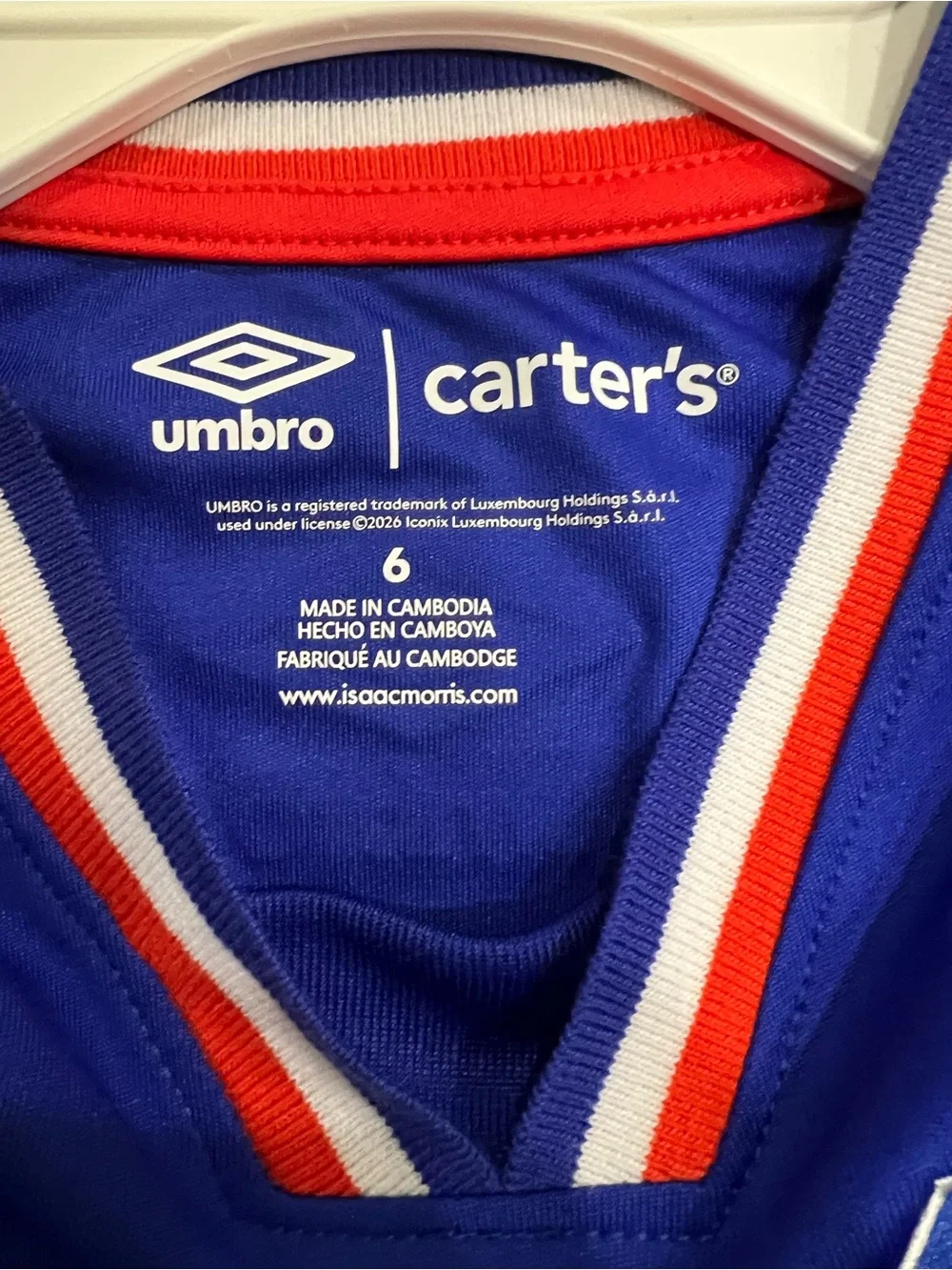 Carters official umbro